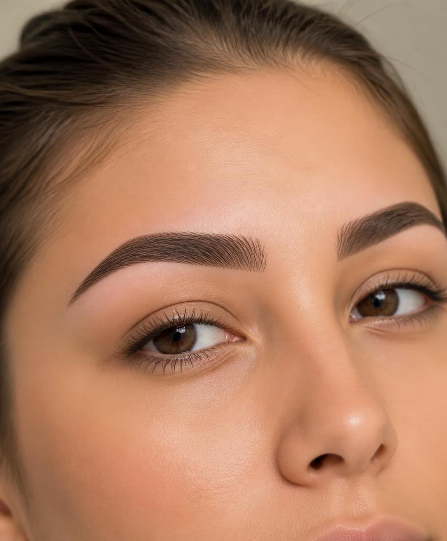 Clean, defined eyebrows after brow waxing