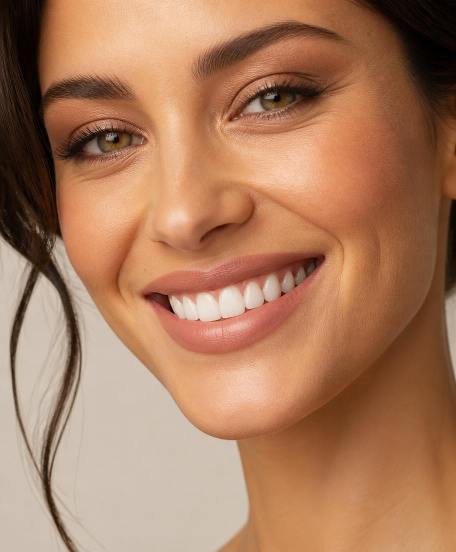 Bright confident smile after teeth whitening